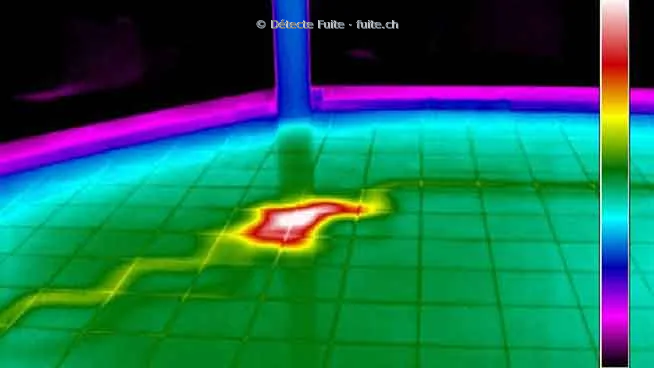 Image thermique d’un sol montrant des différences de température